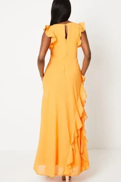 Mega Ruffle Chiffon Maxi Dress