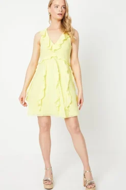 Mega Ruffle Chiffon Mini Dress