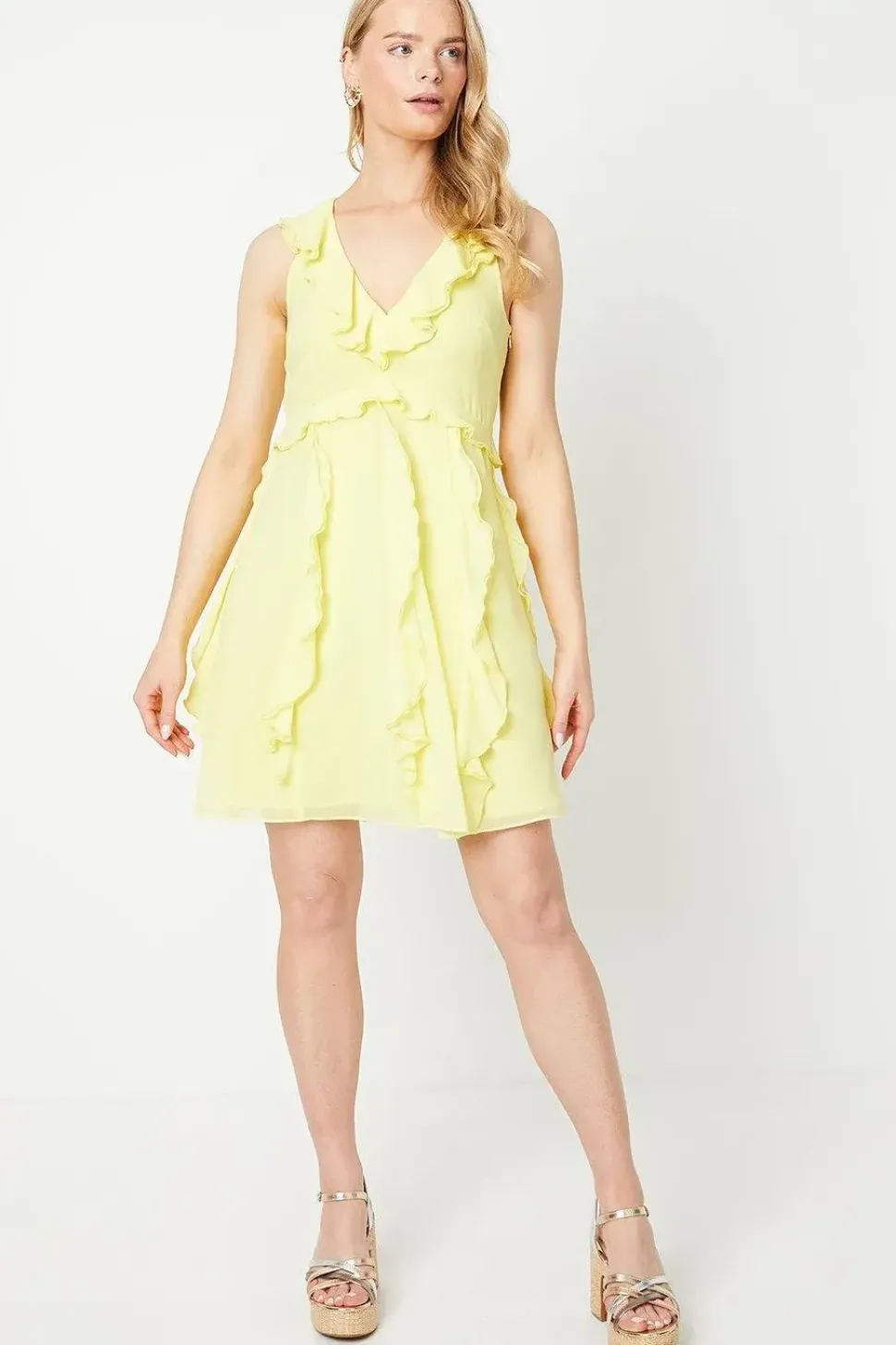Mega Ruffle Chiffon Mini Dress