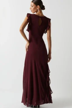 Mega Ruffle Georgette Bridesmaid Maxi Dress