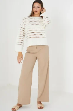 Mesh Cropped Oversized Jumper