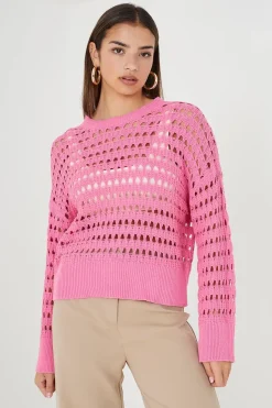 Mesh Cropped Oversized Jumper