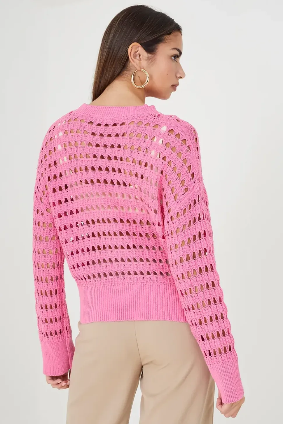 Mesh Cropped Oversized Jumper