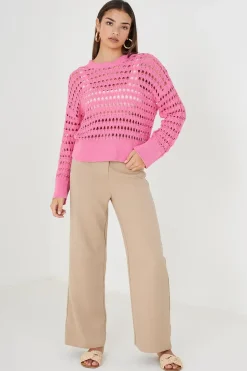 Mesh Cropped Oversized Jumper