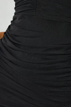 Mesh Cut Out Detail Sleeveless Split Leg Maxi Dress