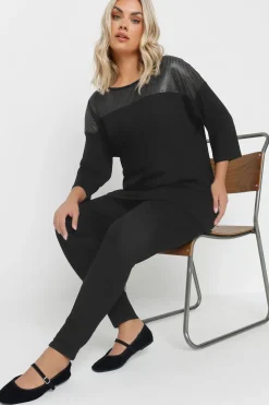Mesh Panel Sequin Top