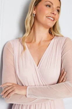 Mesh Ruffle Midi Dress