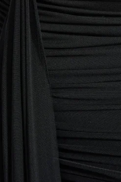 Mesh Sleeveless Cut Out Detail Top & Ruched Maxi Skirt Co-ord