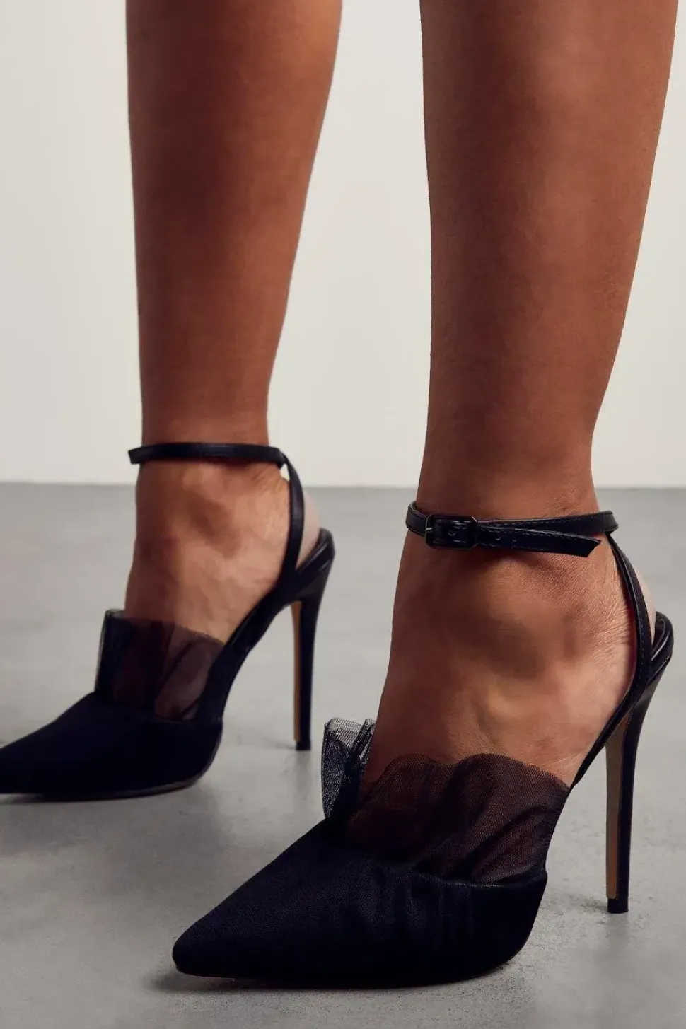 Mesh Strappy Heels