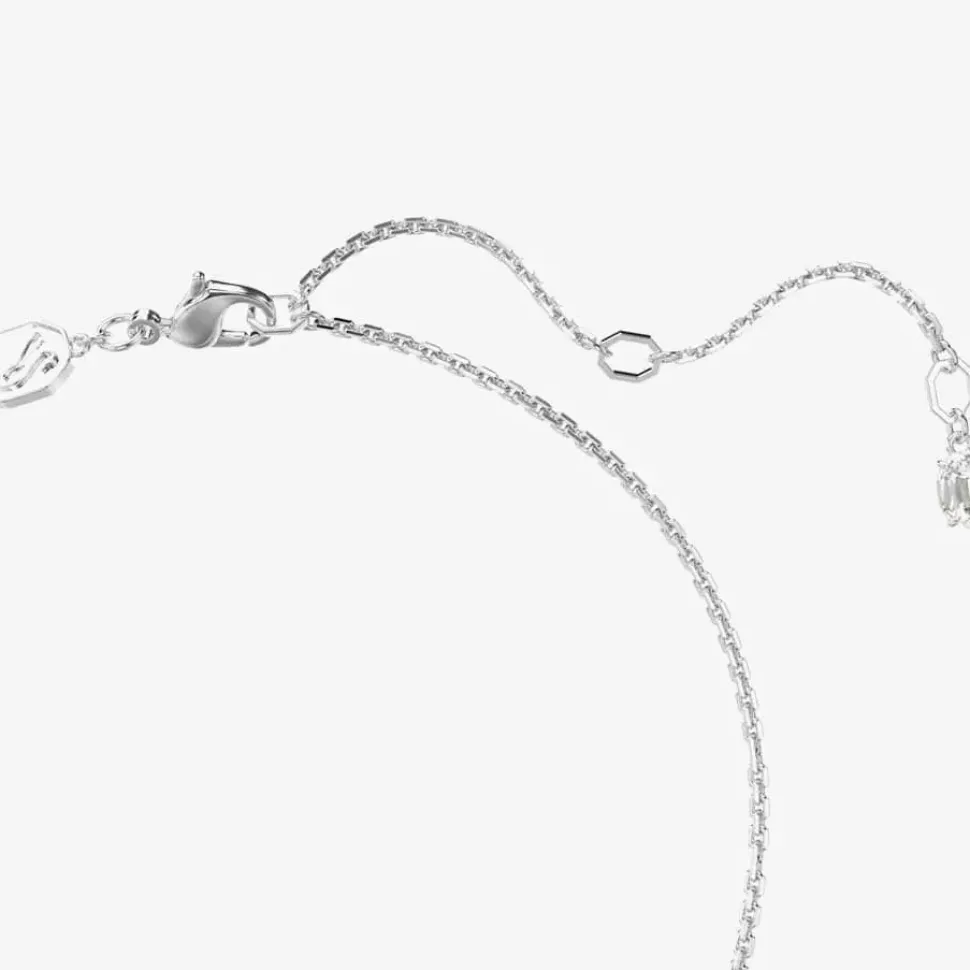 Mesmera Blue Mixed Cuts Rhodium Plated Necklace 5668276