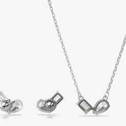 Mesmera Mixed Cuts Rhodium Plated Jewellery Set 5665829