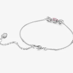 Mesmera Pink Mixed Cuts Rhodium Plated Bracelet 5668361 (M)