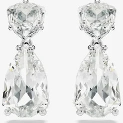 Mesmera White Mixed Cut Rhodium Plated Earrings 5661683