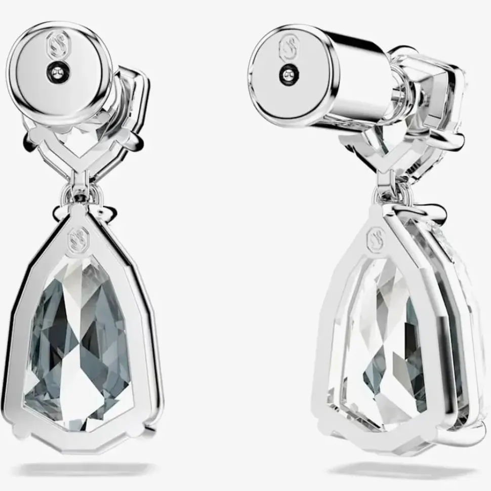 Mesmera White Mixed Cut Rhodium Plated Earrings 5661683