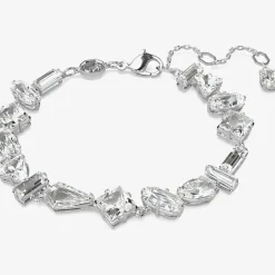 Mesmera White Mixed Cuts Rhodium Plated Bracelet 5661529 (M)