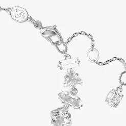 Mesmera White Mixed Cuts Rhodium Plated Bracelet 5661529 (M)