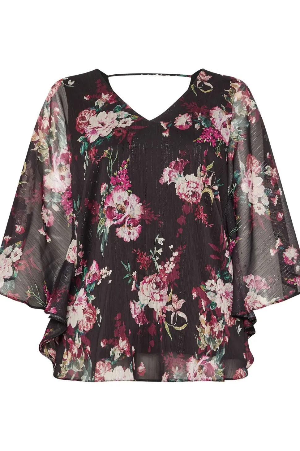 Metallic Cape Blouse