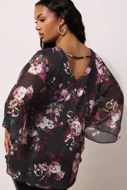 Metallic Cape Blouse