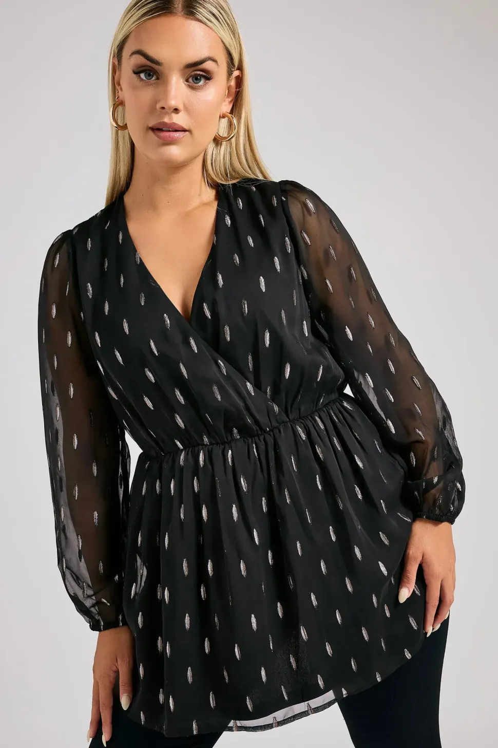Metallic Dobby Blouse