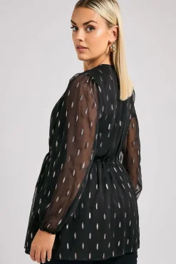 Metallic Dobby Blouse