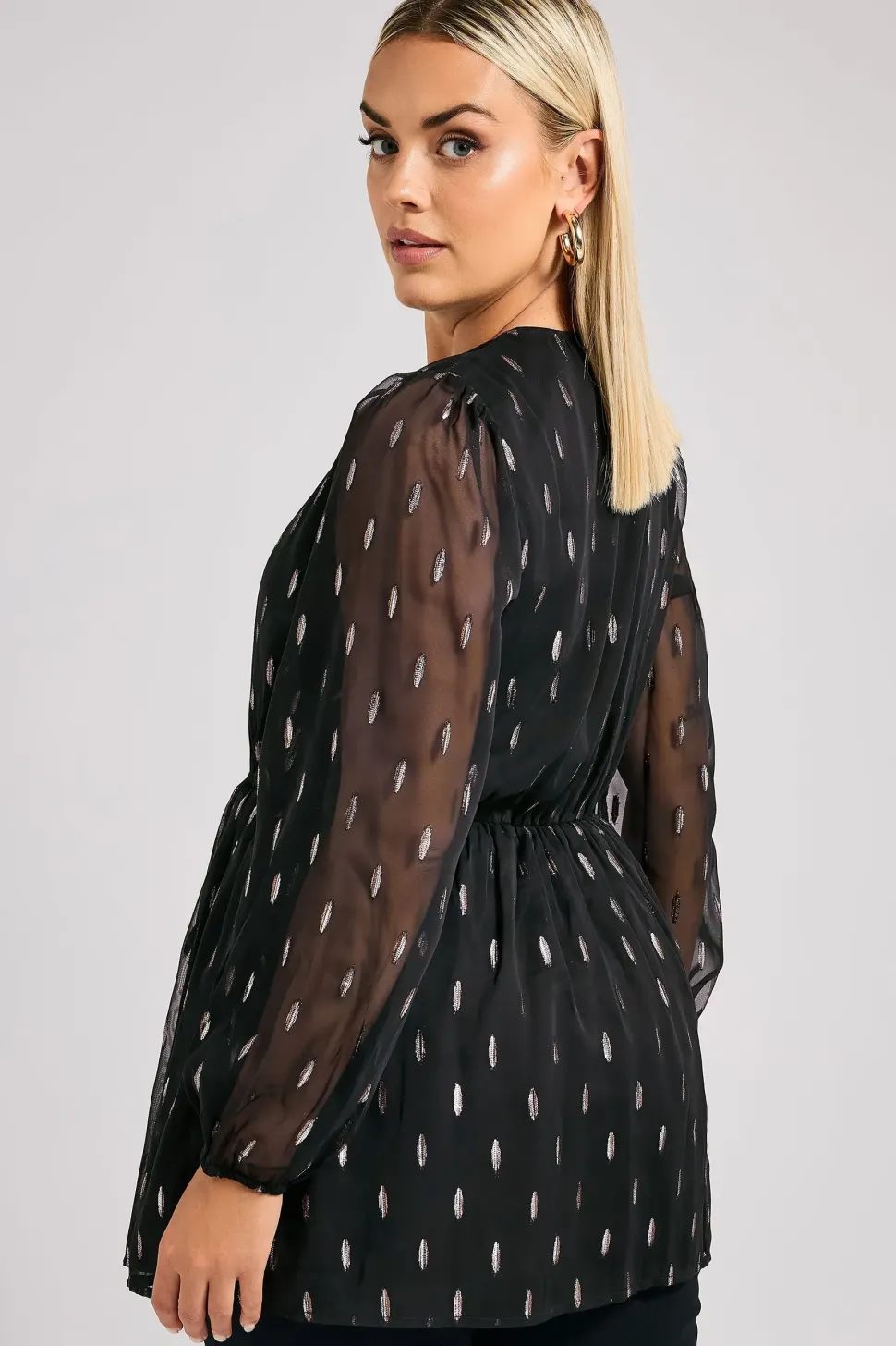 Metallic Dobby Blouse