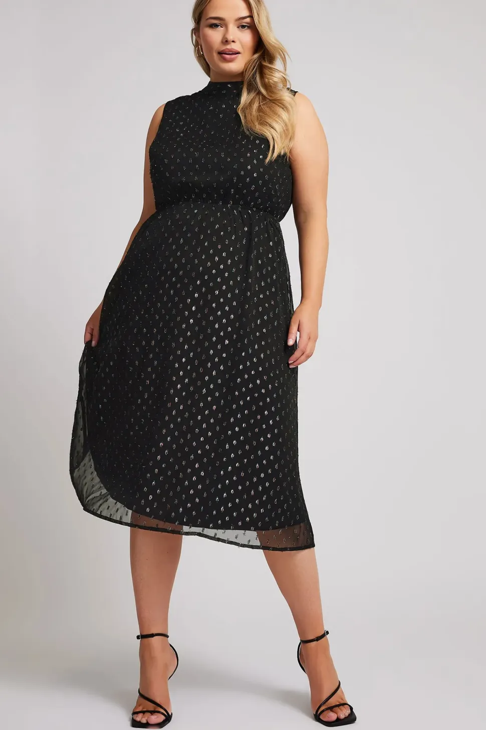 Metallic Dobby Dress