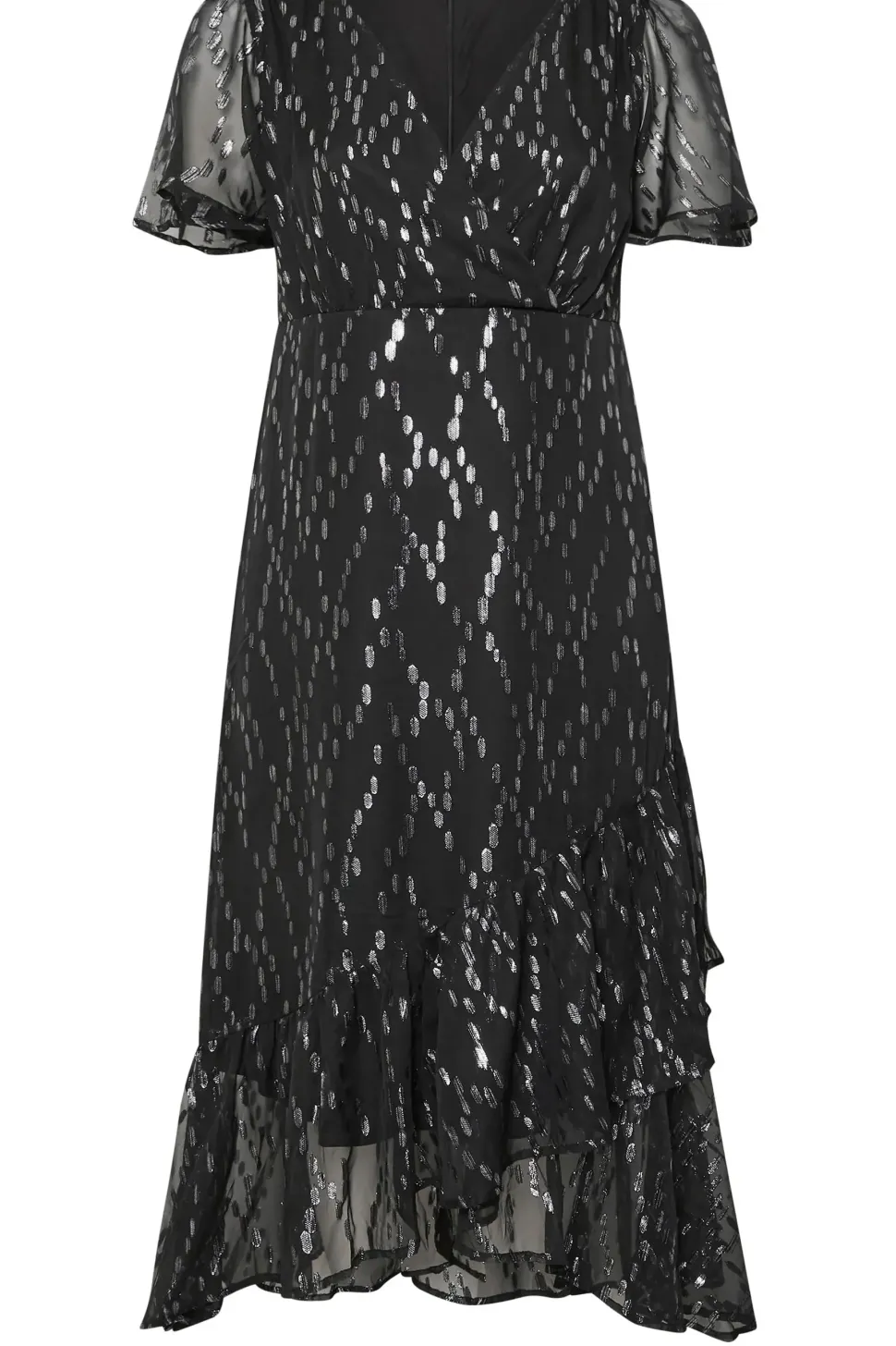 Metallic Dobby Wrap Dress