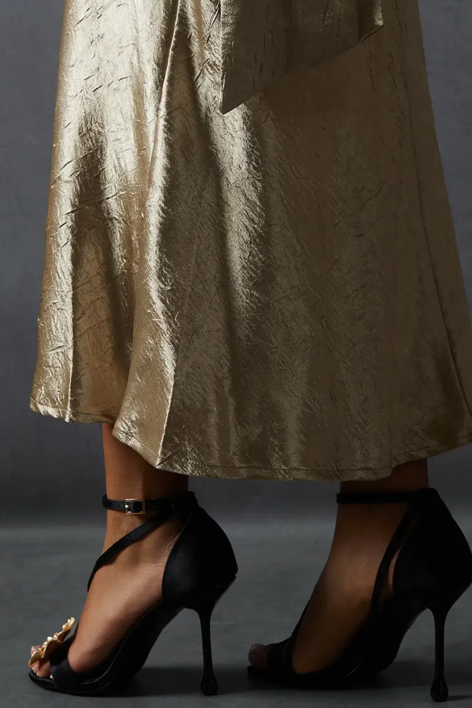 Metallic Floral Barely There Heels