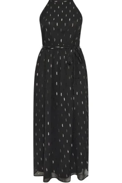 Metallic Halterneck Maxi Dress