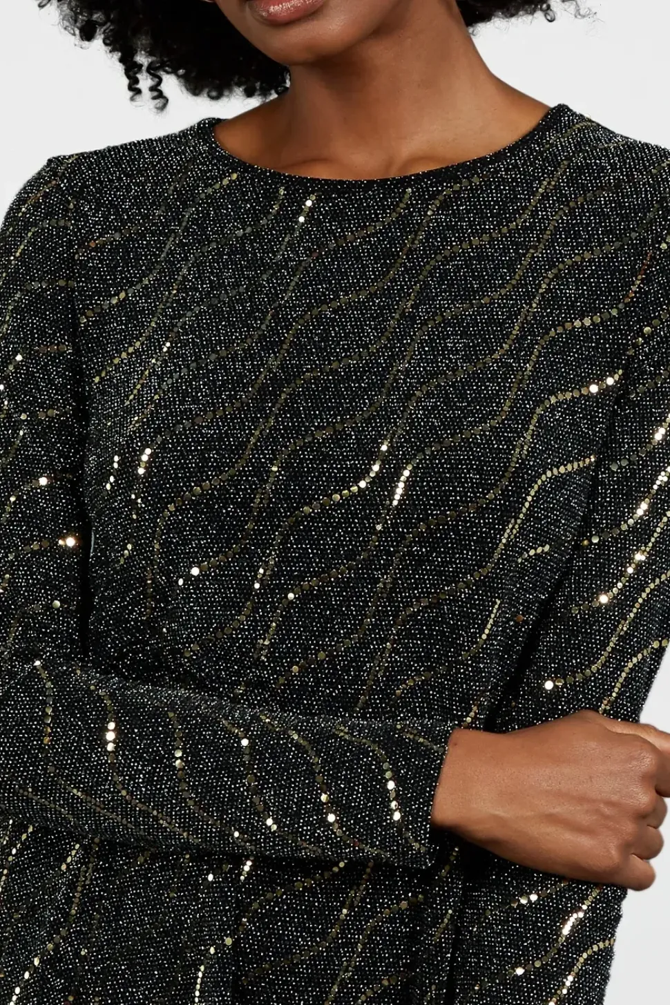 Metallic Mirror Swing Dress
