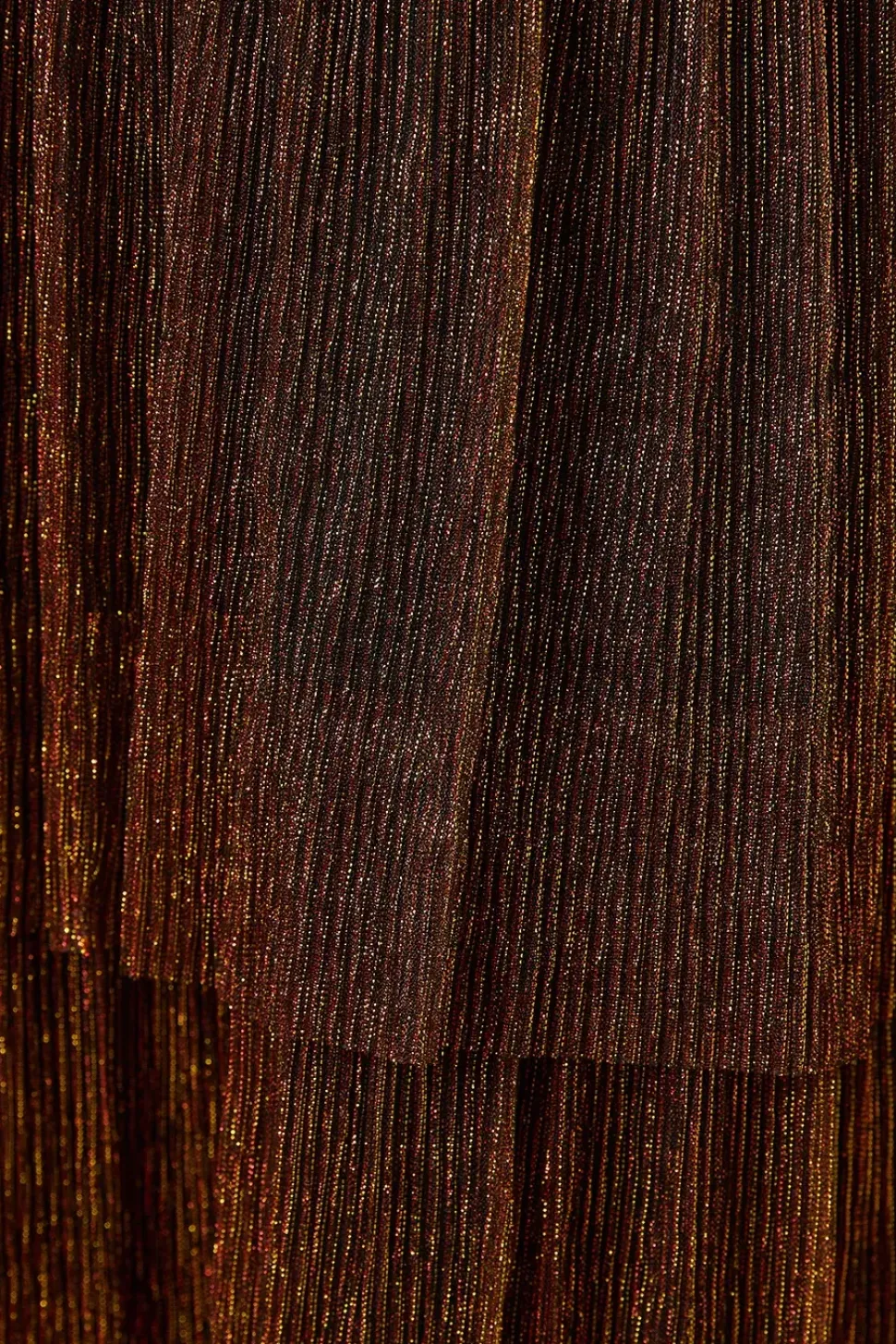 Metallic Plisse Shirred Waist Tiered Maxi Dress