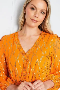 Metallic Ruffle Tiered Midi Dress