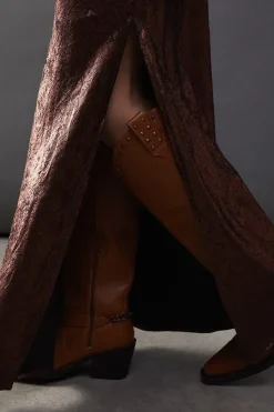 Metallic Satin Bias Maxi Skirt