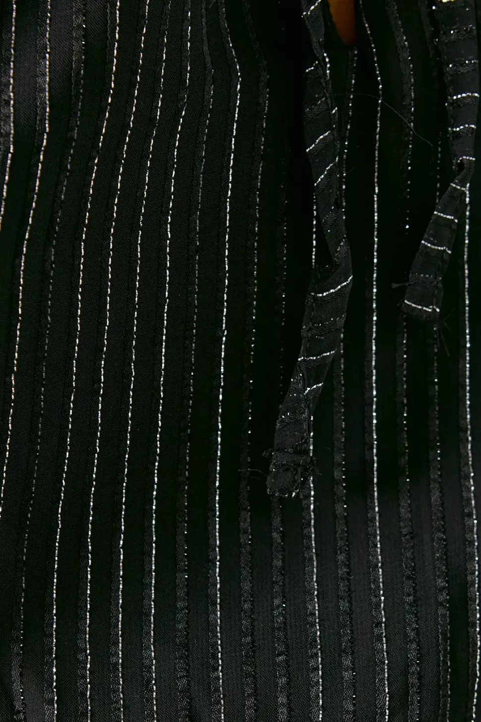 Metallic Stripe Tie Neck Waisted Jumpsuit