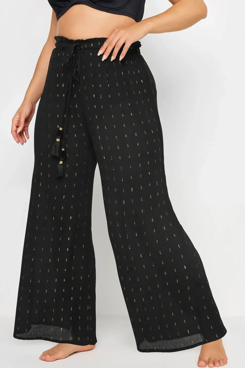 Metallic Tassel Beach Trousers.