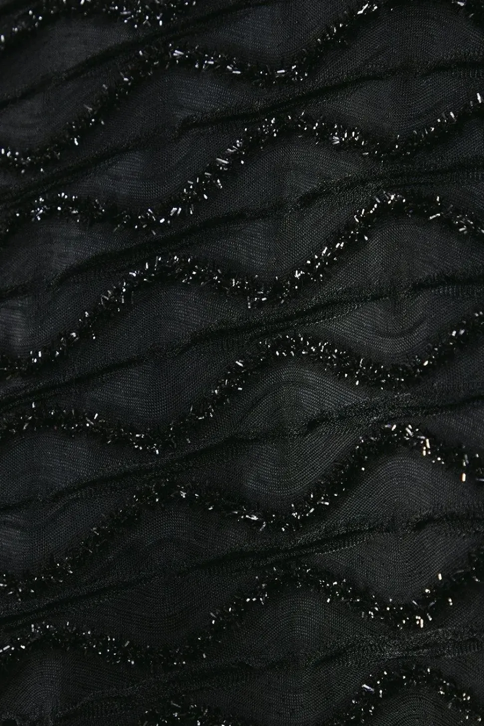 Metallic Tinsel Drop Waist Mini Smock Dress