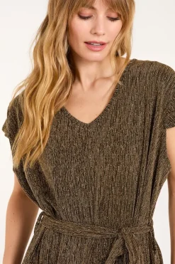 Metallic V Neck Jumpsuit
