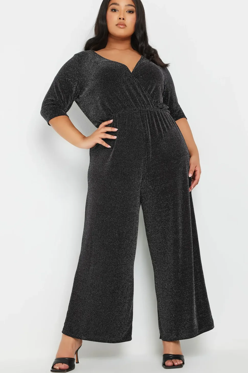 Metallic Wrap Jumpsuit