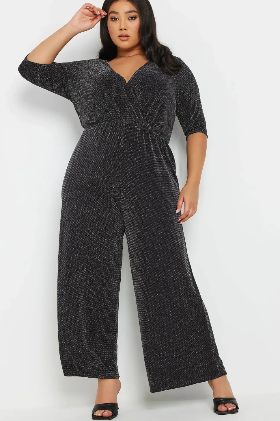 Metallic Wrap Jumpsuit