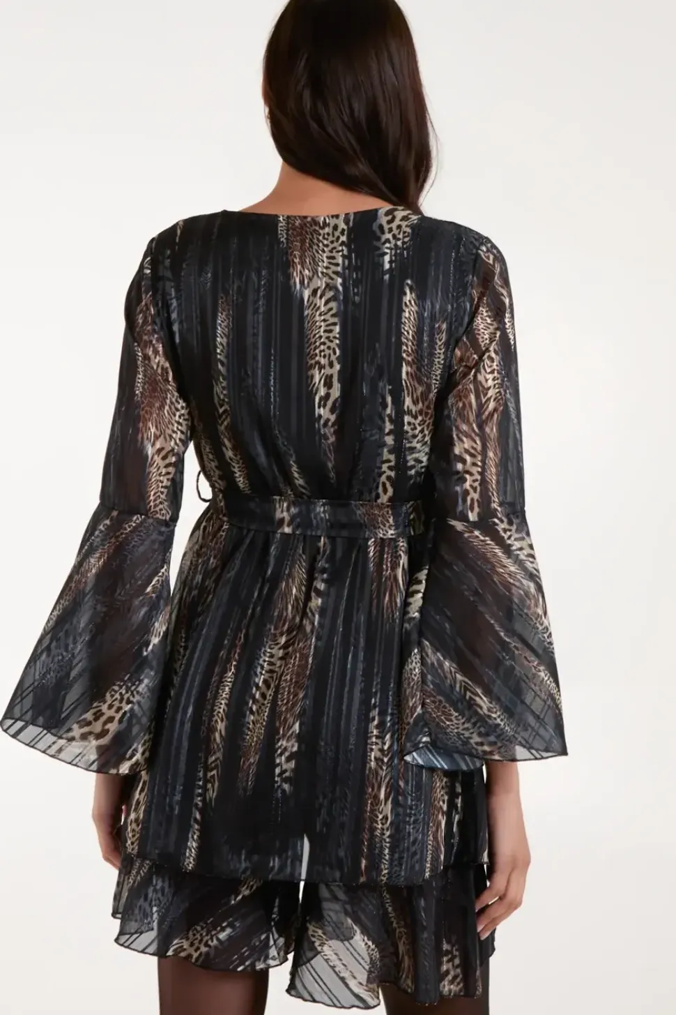 Metallic Wrap Over Dress