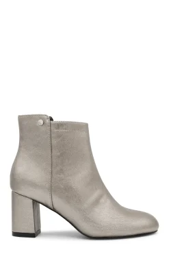 Metallic 'Aria' Mid Block Heel Ankle Boot