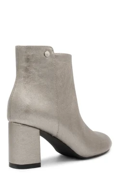 Metallic 'Aria' Mid Block Heel Ankle Boot