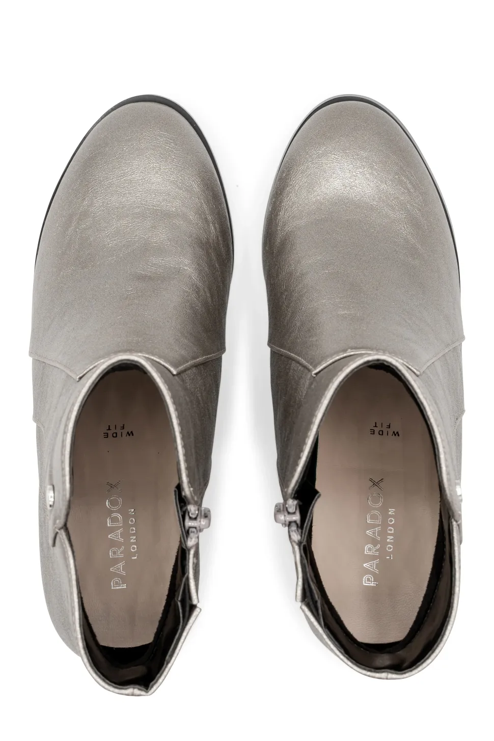 Metallic 'Belinda' Wide Fit Mid Heel Ankle Boot