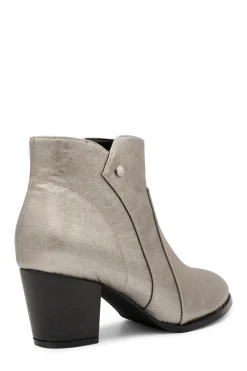 Metallic 'Belinda' Wide Fit Mid Heel Ankle Boot