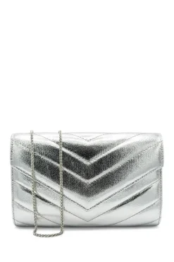 Metallic 'Dextra' Quilted Clutch Bag