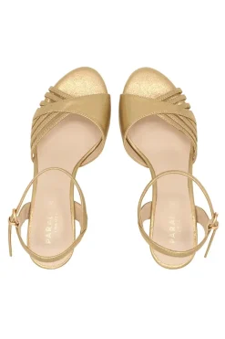 Metallic 'Maylea' Cone Mid Heel Sandals