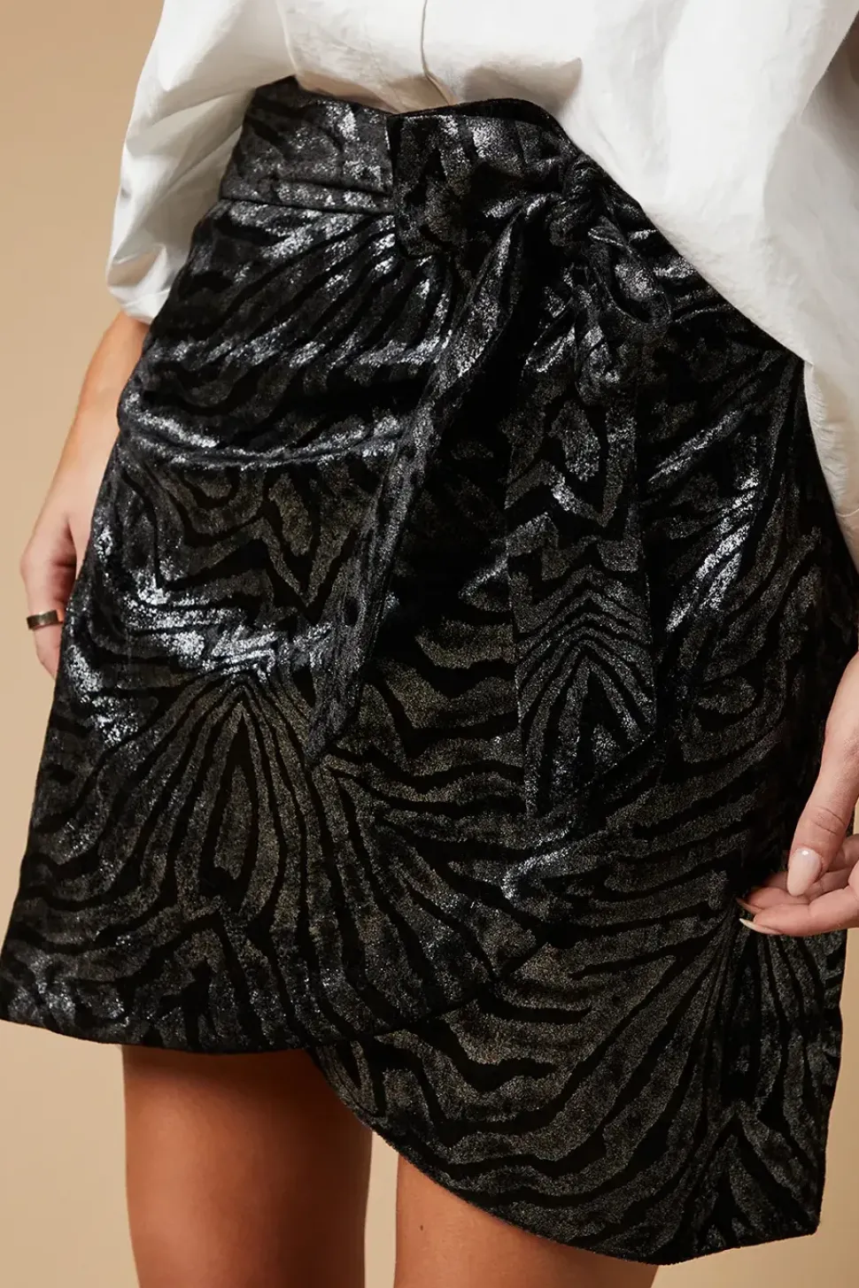 Metallic Zebra Mini Skirt