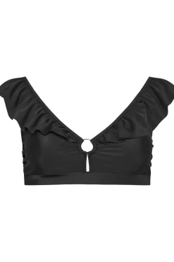 Metal Trim Frill Bikini Top