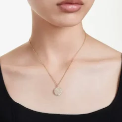 Meteora Gold Plated White Crystal Necklace 5683443
