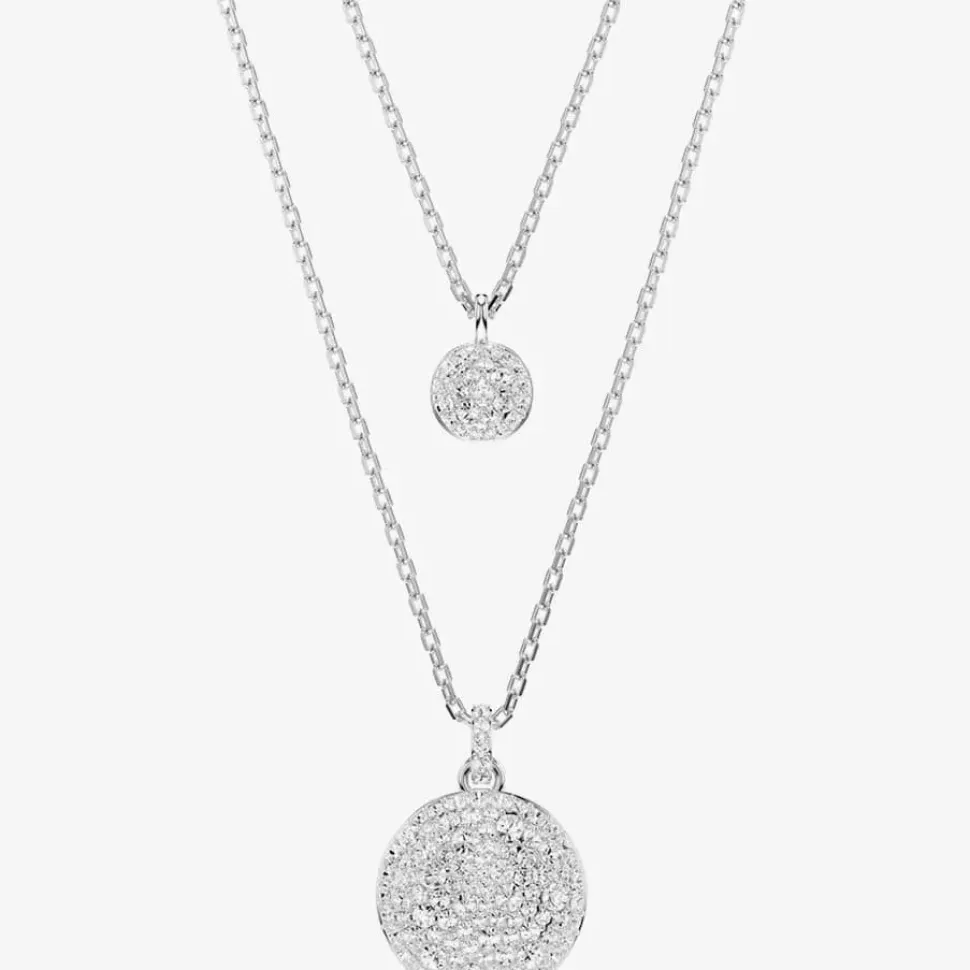 Meteora Rhodium Plated Layered Pendant Necklace 5684244